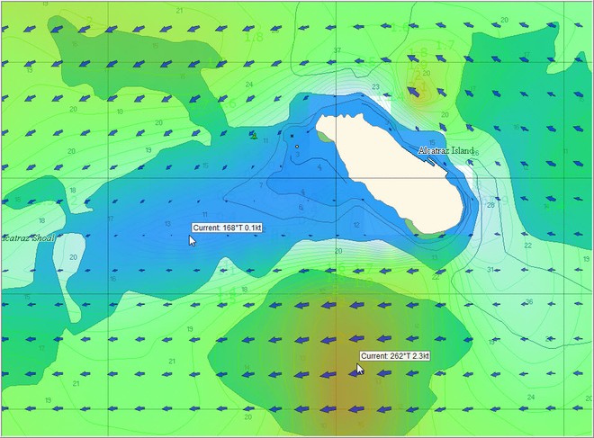 Alcatraz tidal currents SF Bay - Rolex Big Boat Series and Melges Worlds San Francisco © Penny Haire